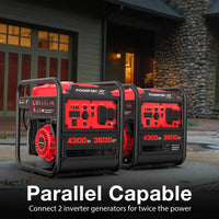 Portable gas inverter generator with visible fuel tank and air vents on frame