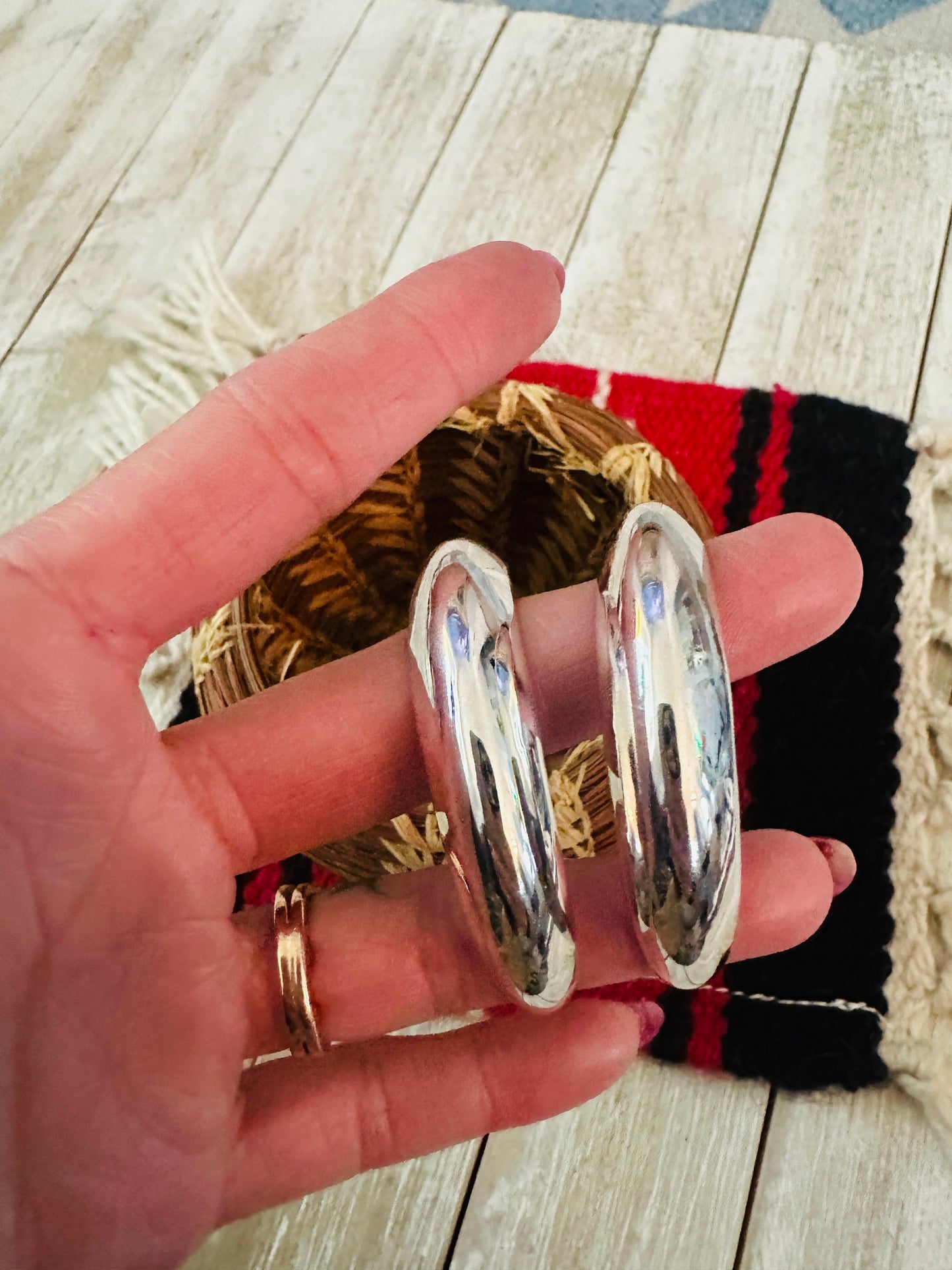 Handcrafted Sterling Silver Hoop Earrings