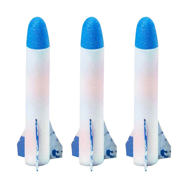 Children's Foot Plastic Rocket Launcher Pressure Air Outdoor Science Educational Toy Multiplayer Game Toy For Gift 3 Rocket