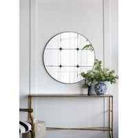 D36" Traditional Decor Style Round Antique Glass Wall Mirror, Wall