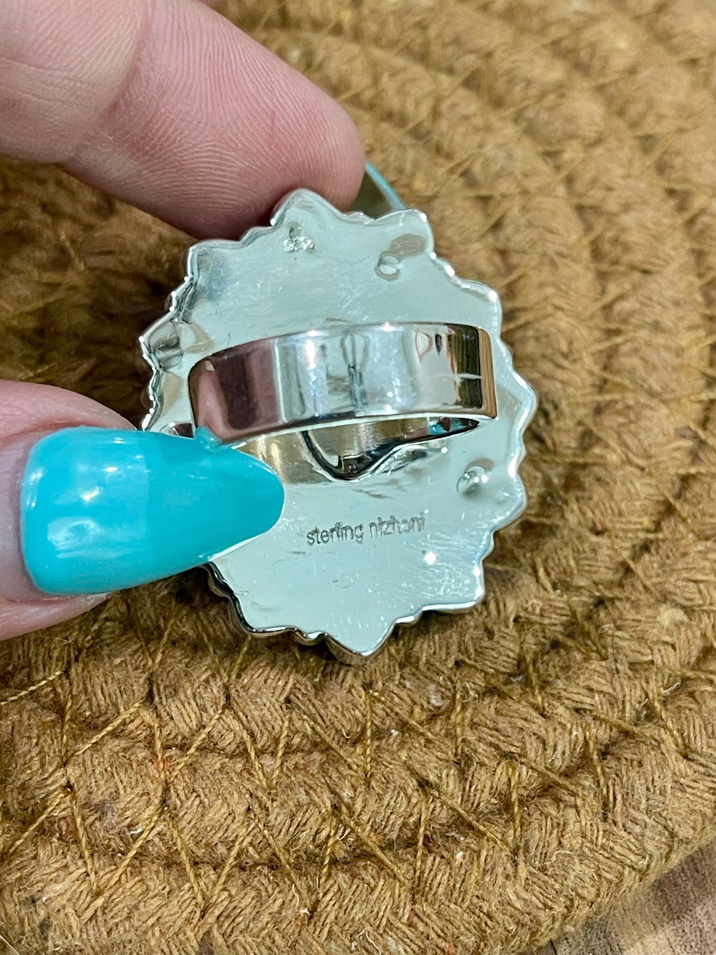 Handmade Sterling Silver, Onyx & Moonstone Cluster Adjustable Ring