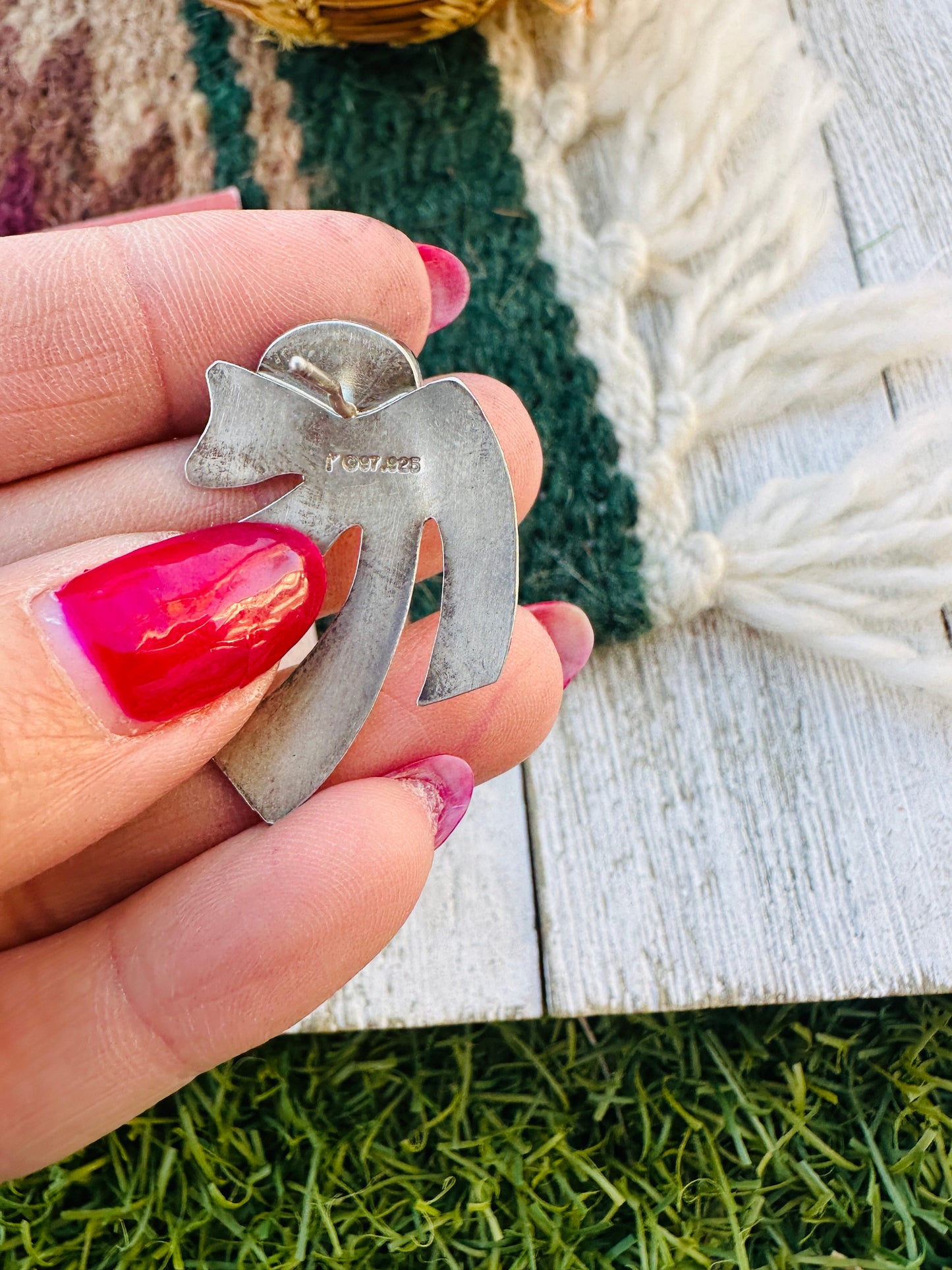 Handcrafted Old Pawn Sterling Silver & Onyx Post Earrings