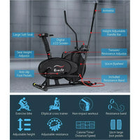Back angle of Everfit elliptical trainer highlighting durable steel frame and sleek design.