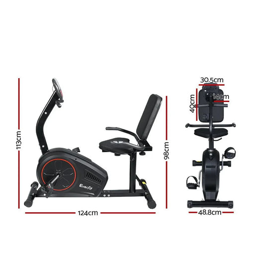 Everfit Magnetic Recumbent Exercise Bike Fitness Trainer Home Gym
