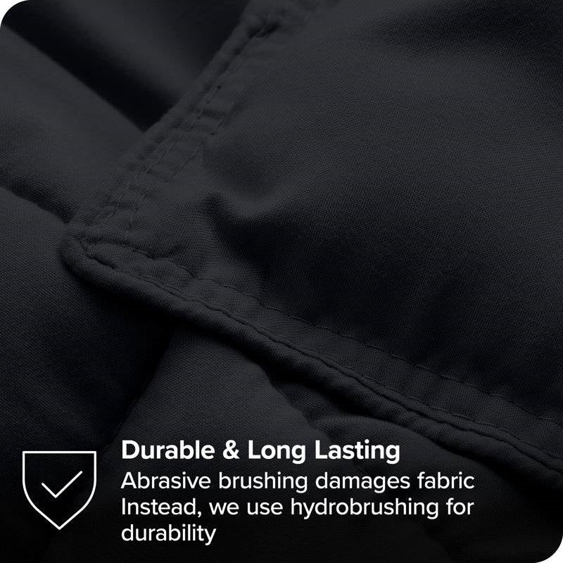 Twin/Twin XL Super Soft Lightweight Down Alternative Comforter Set in Black