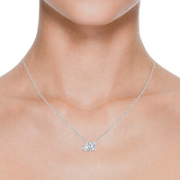 AGI Certified Lab-Grown Emerald-Cut & Pear Diamond Two-Stone Pendant