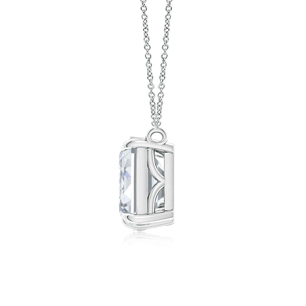 AGI Certified Lab-Grown Emerald-Cut & Pear Diamond Two-Stone Pendant
