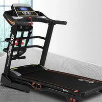 Close-up of treadmill pulse sensors integrated into handlebars