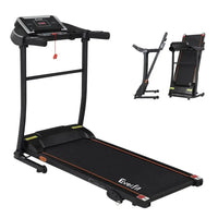 Everfit Electric Treadmill angled view showing compact design and sturdy steel frame