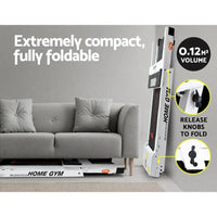 Everfit treadmill showing side handrails and foldable mechanism for space-saving storage