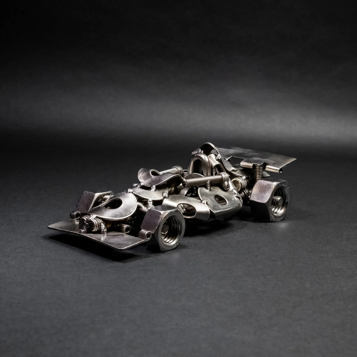 Scrap Metal Formula 1 Car, Steel Indy Car Figurine, Nuts and Bolts - Trustymall