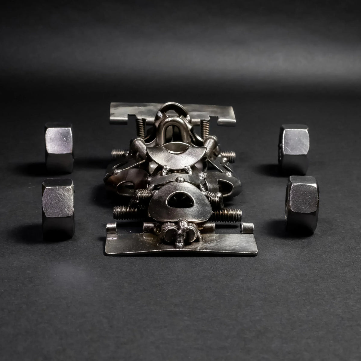 Scrap Metal Formula 1 Car, Steel Indy Car Figurine, Nuts and Bolts - Trustymall