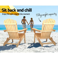 Side angle showing the slatted seat and backrest detail of the Adirondack beach chair.
