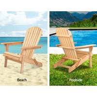 Gardeon Set of 2 Patio Furniture Outdoor Chairs Beach Chair Wooden