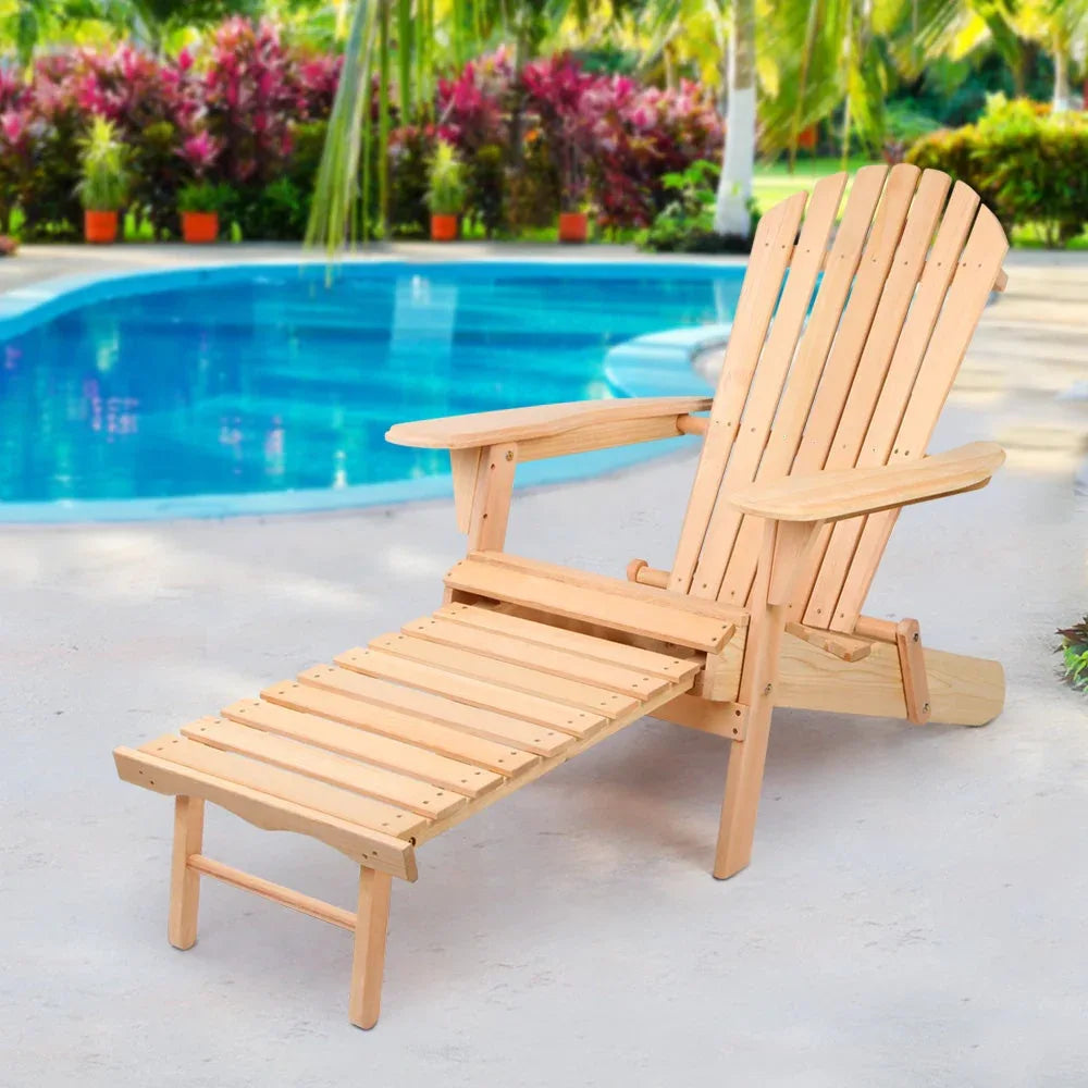Assembled Adirondack chair displayed outdoors with visible wood grain and eco-friendly paint