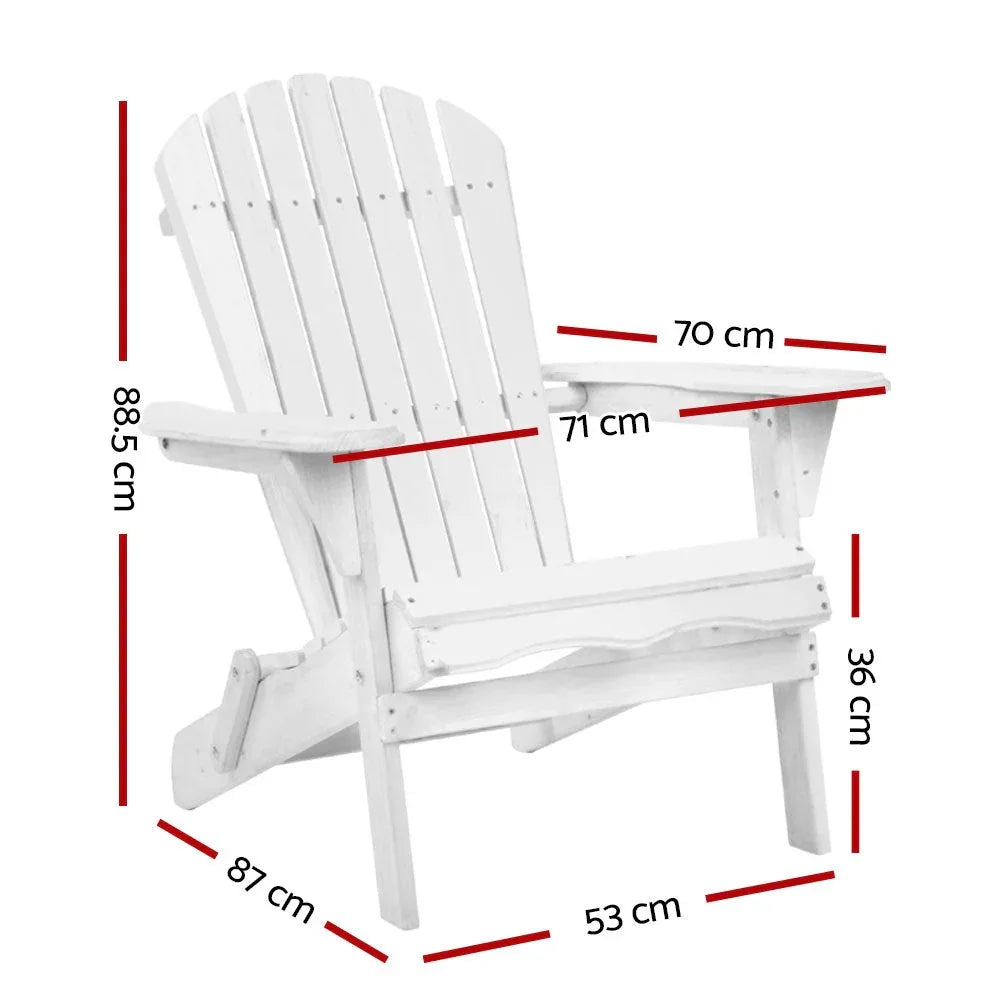 Close-up of white Adirondack chair showing wide armrests and smooth wood finish.