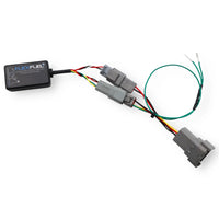 Close-up of the wiring harness and connectors included in the BMW N54 FlexFuel+ upgrade kit.