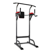 Everfit Power Tower multi-function fitness station with bench press and pull-up bars in home gym setting.