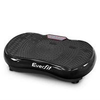Black round vibration machine plate platform with digital display on top for home fitness.