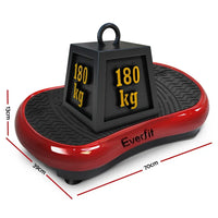 Close-up of Everfit Vibration Machine's digital control panel showing time and speed settings.