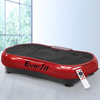 Everfit Vibration Machine platform with fitness mat and dumbbells nearby in home gym.