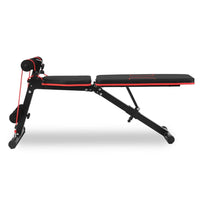 Backrest of Everfit FID Bench adjusted to a high incline position with padded support.