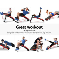 Everfit Adjustable Sit Up Bench Press Weight Gym Home Exercise Fitness