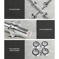 Everfit 45cm Dumbbell Bar Gym Home Exercise 150kg Capacity - Trustymall