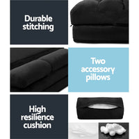 Lounge sofa bed displayed in an upright seated position on white background.