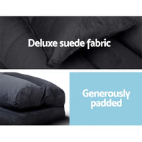 Fully reclined Artiss floor sofa bed in lounge position with soft cushioning.