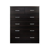 Side view showing slim profile of Artiss Tallboy storage cabinet with six drawers.