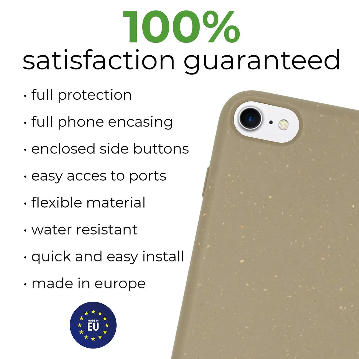 Biodegradable phone case - Olive green - Trustymall