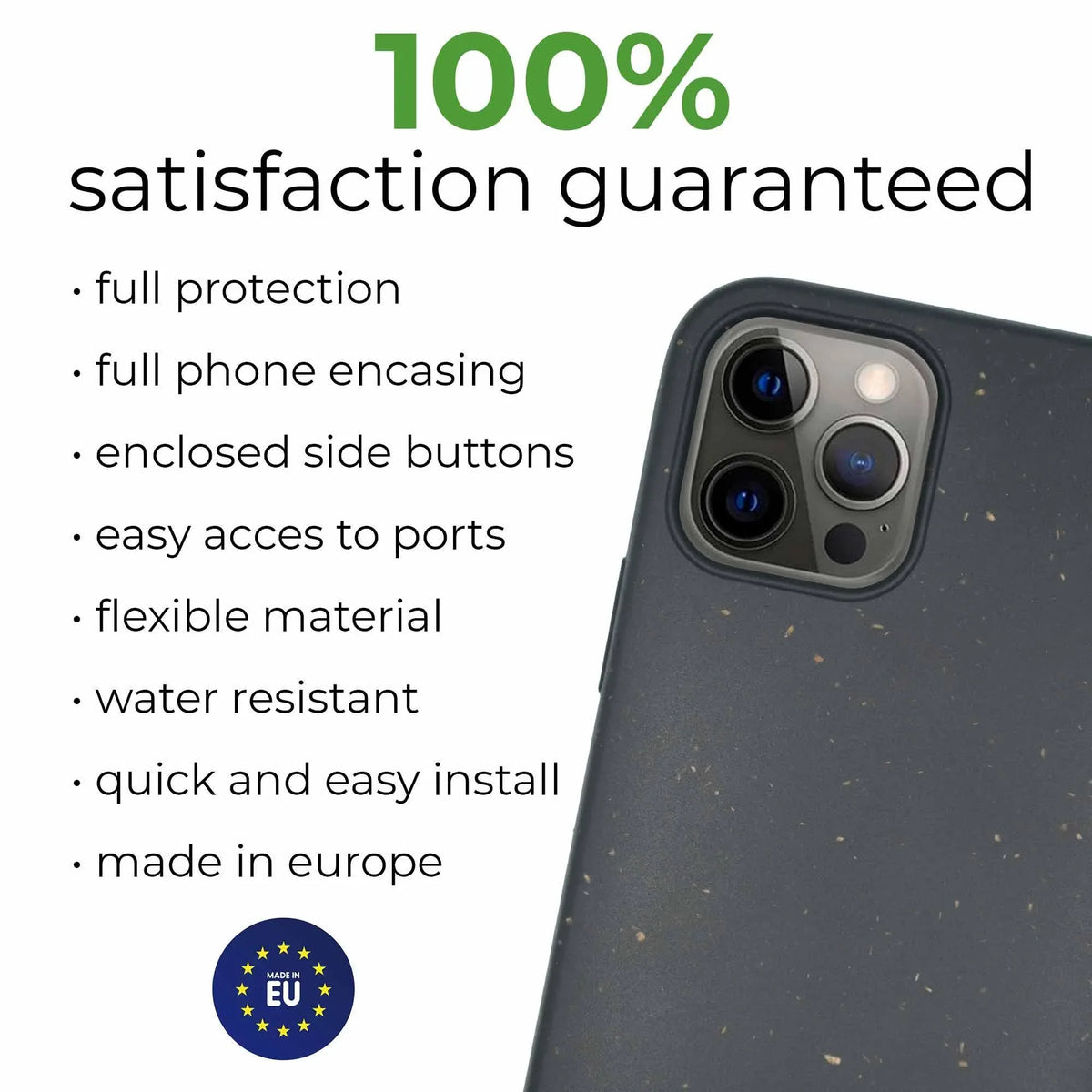 Biodegradable Personalized Phone Case - Black - Trustymall