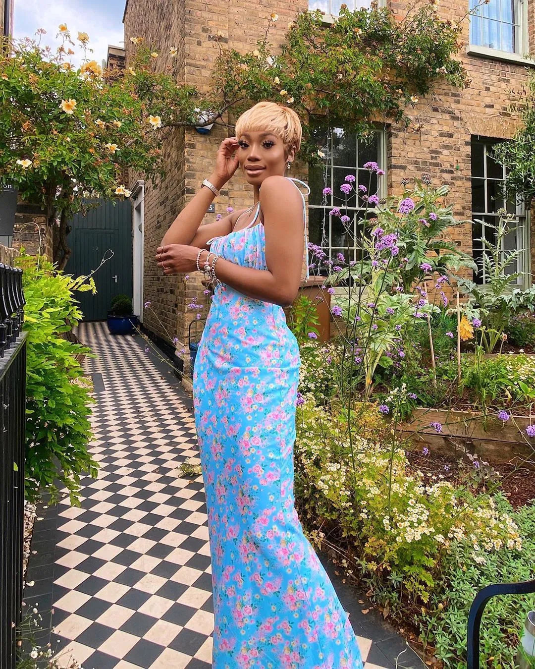 Elegant Sexy Floral Pleated Maxi Dress