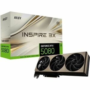 MSI NVIDIA GeForce RTX 5080 INSPIRE 3X Overclocked Triple Fan 16GB GDDR7 PCIe 5.0 Graphics Card