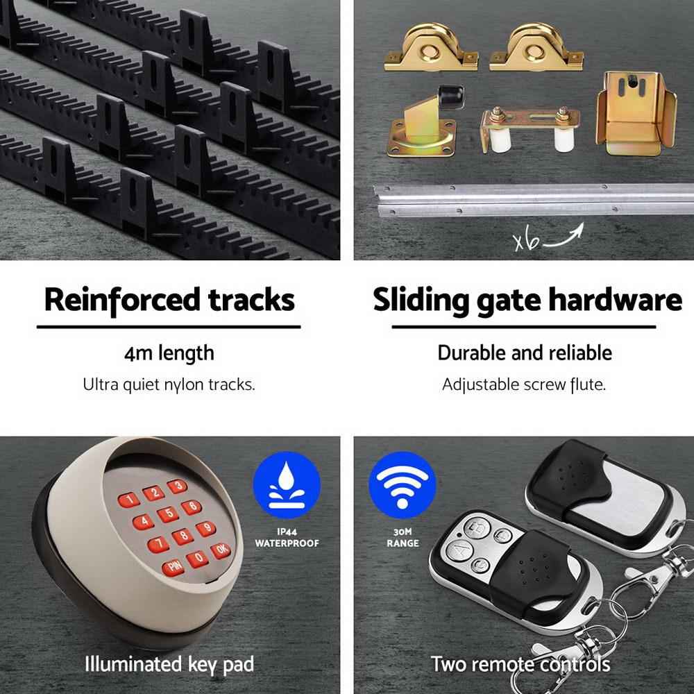 LockMaster Electric Sliding Gate Opener 1200KG Keypad 4M