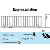LockMaster Automatic Sliding Gate Opener Kit Keypad 4M 1000KG
