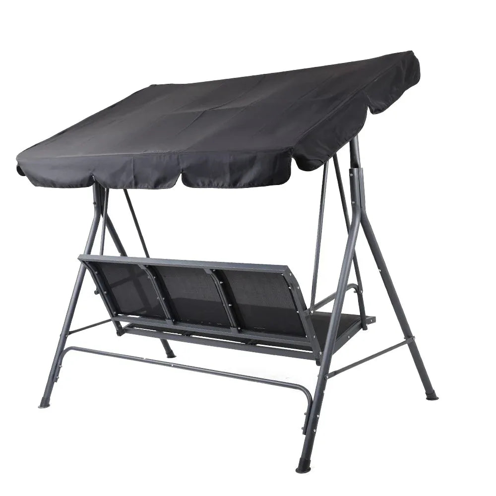Swing chair frame close-up featuring power-coated steel and durable springs