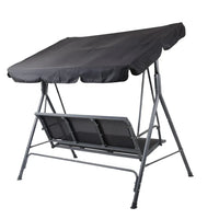 Swing chair frame close-up featuring power-coated steel and durable springs