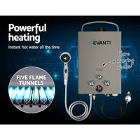 Devanti Portable Gas Water Heater LPG System Grey