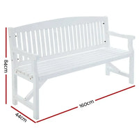 Side view of natural fir wood outdoor garden bench showing smooth finish and sturdy design