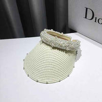 Fashionable Handmade Pearl Lady sun visor beach hat
