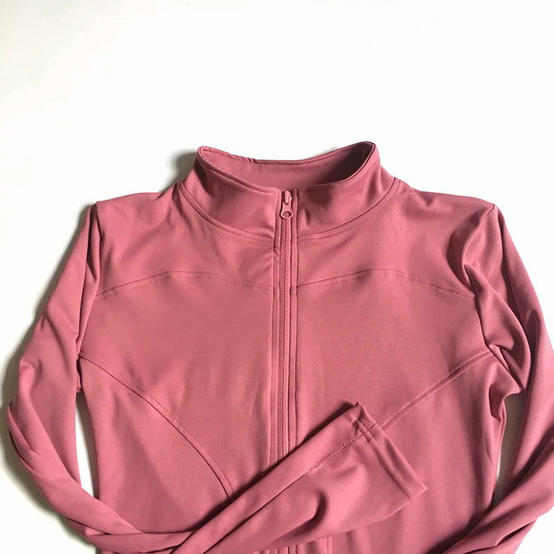 Peeli Long Sleeve Sports Jacket Women Zip Fitness Yoga