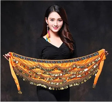 1PC New Style Belly Dance Belt Newest Multi-color Glass Silk Velvet Dancing Belt Scarf Crystal BellyDance Waist Chain Hip Scarf