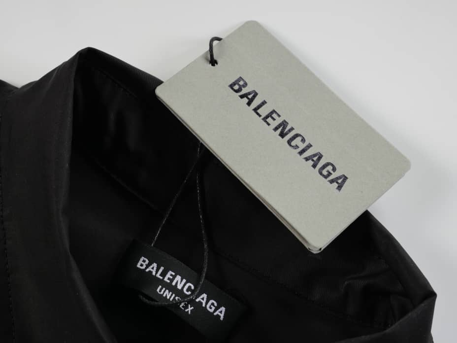 Balenciaga Unisex Distressed Logo Graphic T-Shirt in Black – Luxury Designer Streetwear Tee Made in Portugal, Premium Cotton, Red & White Wave Print, Authentic High-End Fashion Top