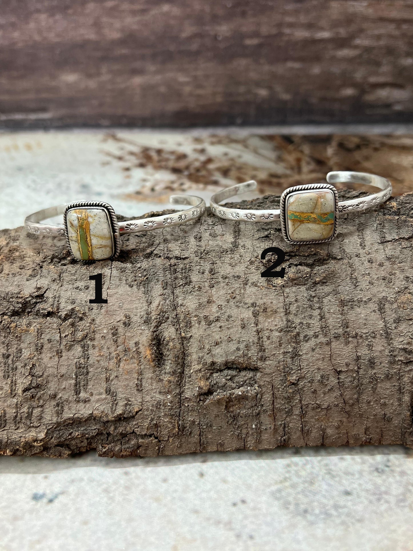 Handmade Sterling Silver Royston Ribbon Turquoise Bracelet with Signed Nizhoni