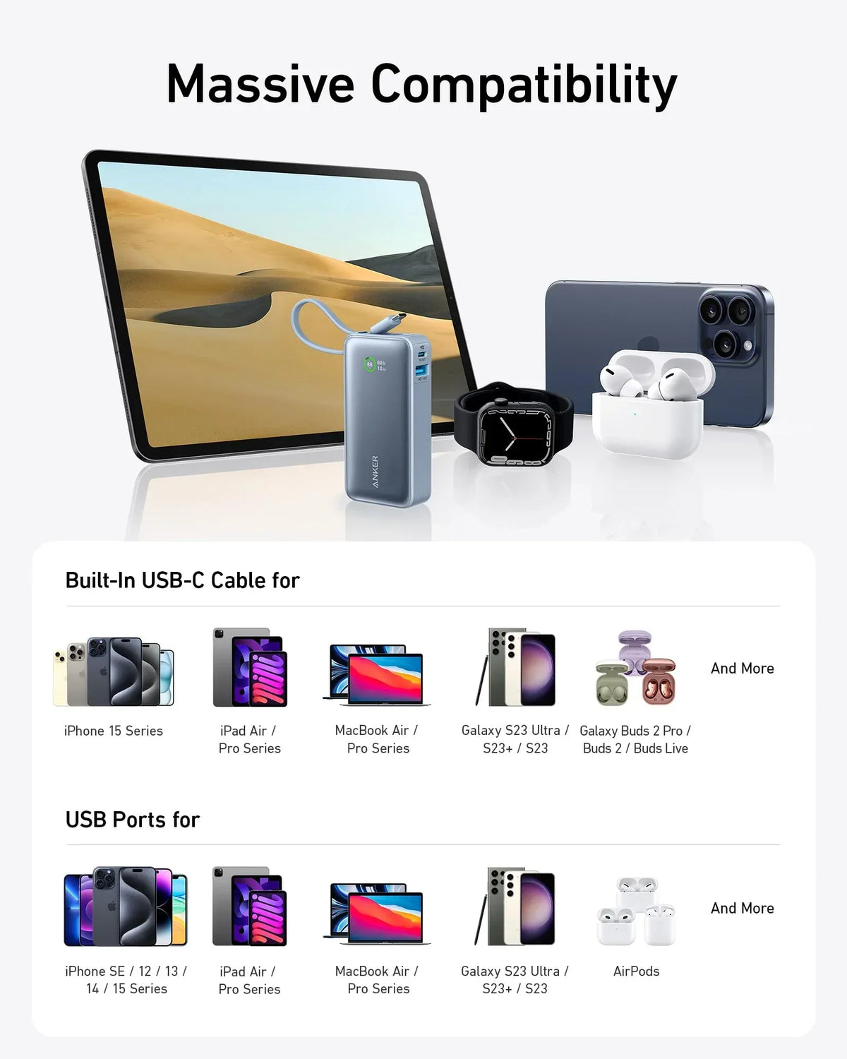 Anker Nano Power Bank (30W, Built-In USB-C Cable) - Trustymall