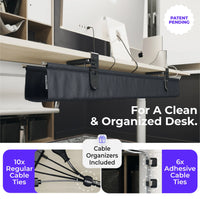 Side profile of Ascrono CableCare Tray highlighting cable holding sections and robustness.