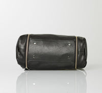 Gold Real Python Satchel with expanding zippers