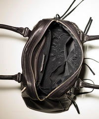Gold Real Python Satchel with expanding zippers